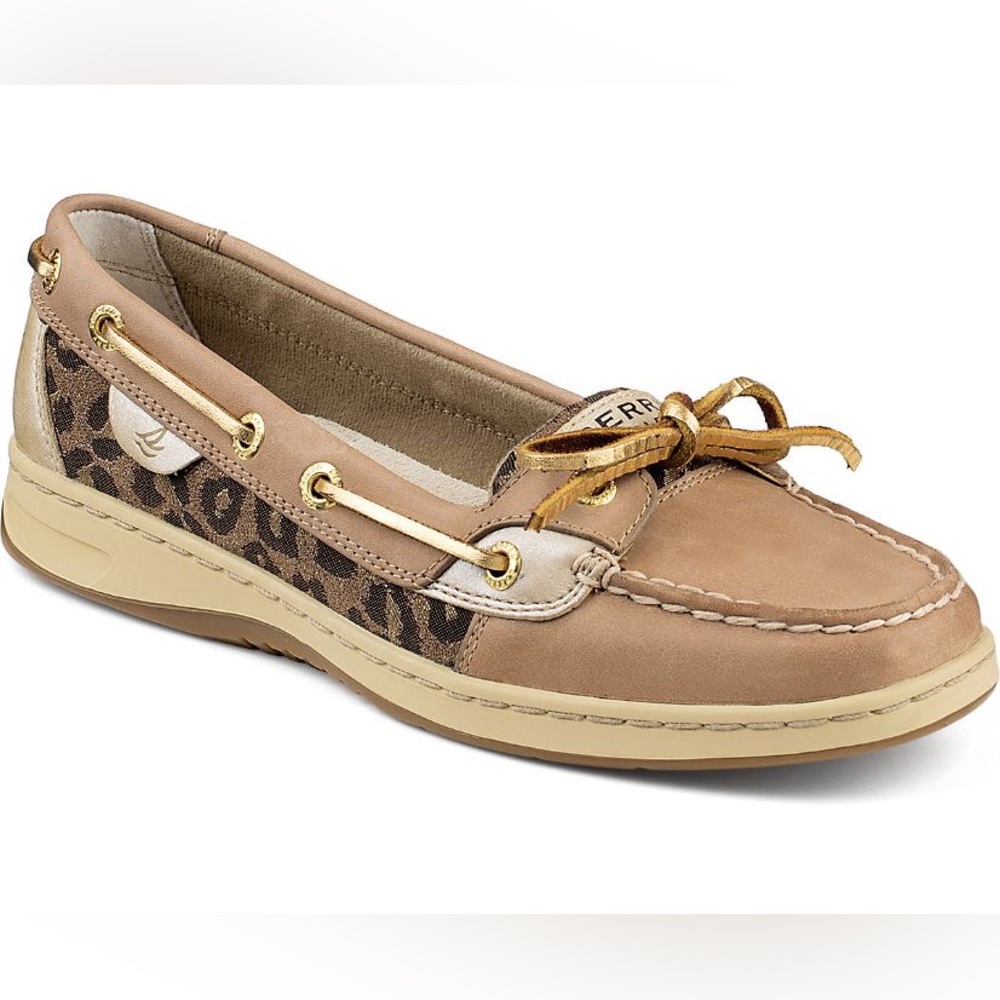 Women's Sperry Top-Sider Angelfish Leopard Jacquard Slip-On Boat Shoe Size 11